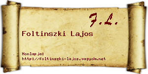 Foltinszki Lajos névjegykártya